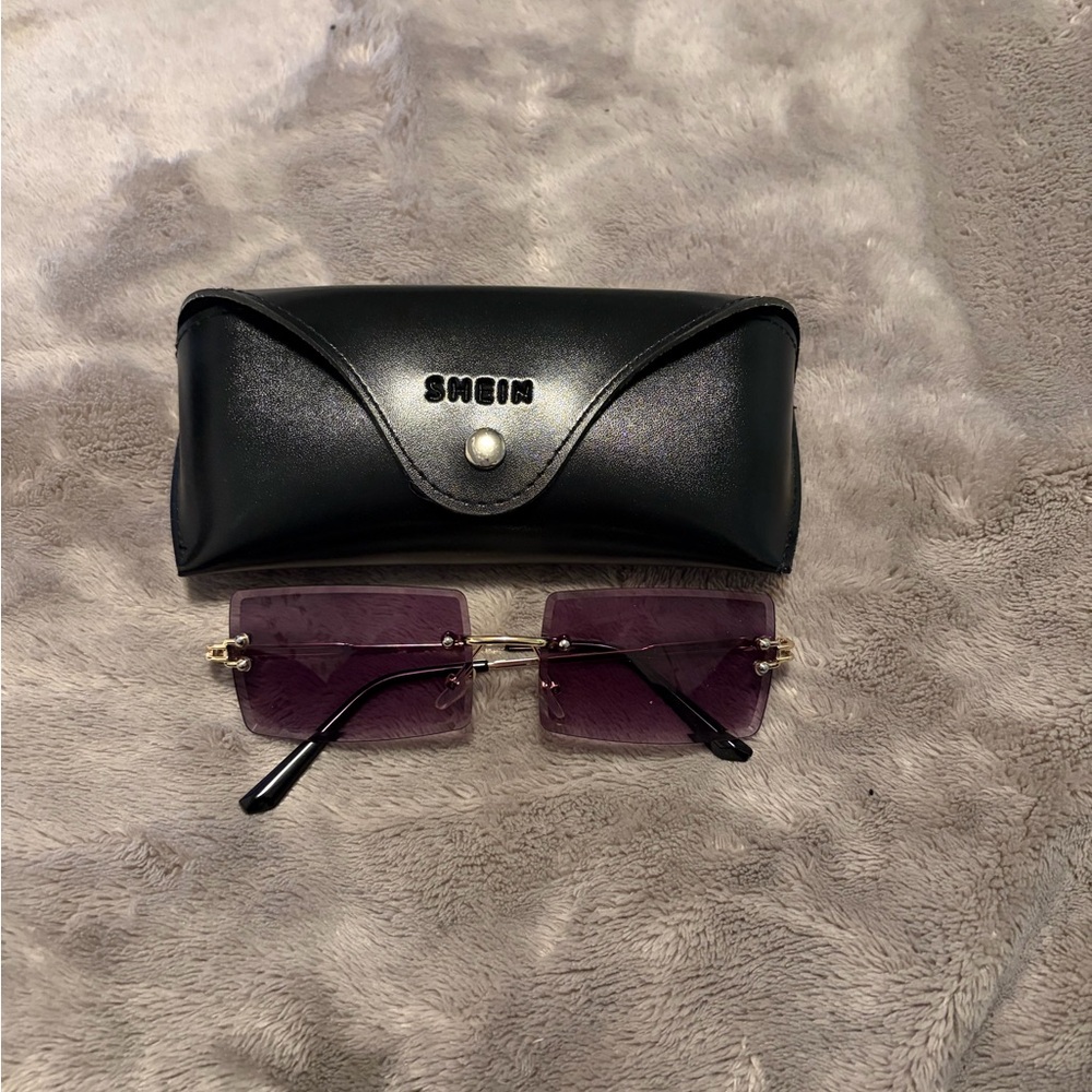 SHEIN Black and Purple Sunglasses